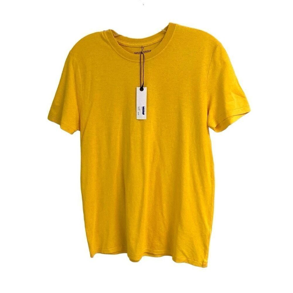 Taylor Stitch Short Sleeve Crewneck T-shirt Mens XS 36 Cotton Hemp‎ Tee In Gold
